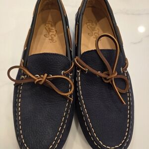 Sperry Gold Cup Men’s 11M Leather Loafers Navy Blue Brown Driver Moccasins